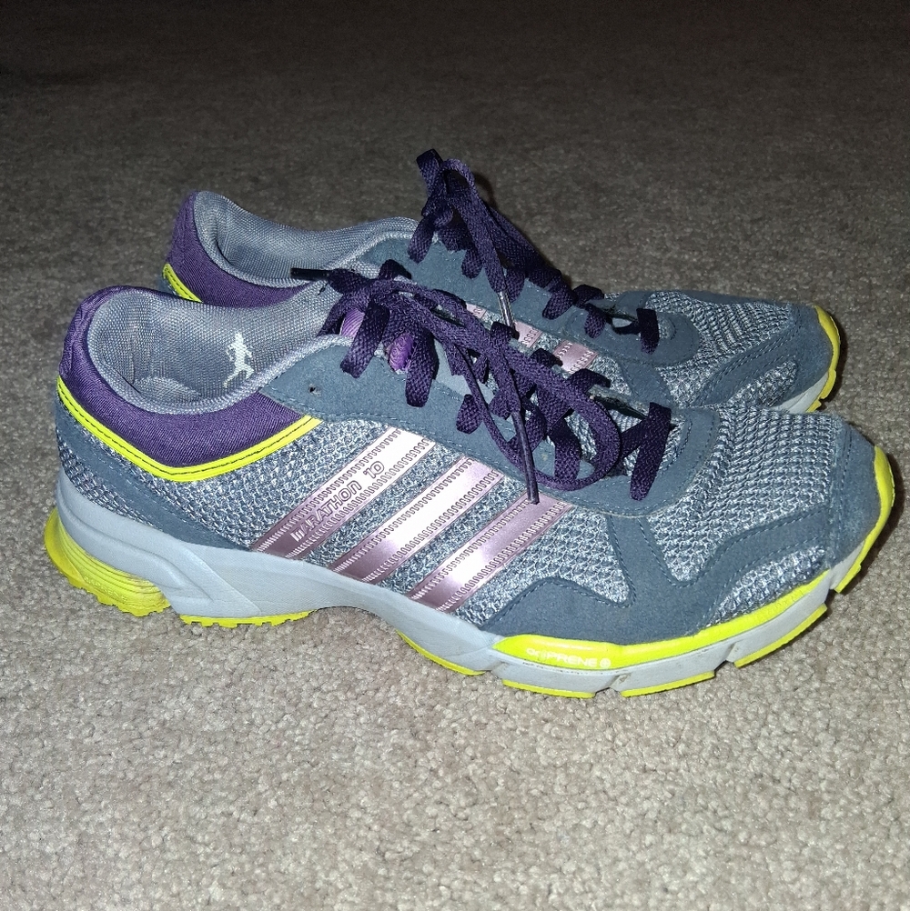 Adidas Marathon 10 Running Shoes Purple And Gray Size 6.5M